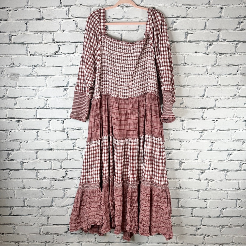 JessaKae Annabelle Plaid Maxi Dress 4x Smocked Tiered Cottagecore Prairiecore - Picture 11 of 14
